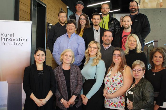 Peterborough-Kawartha MP Maryam Monsef (left) with Community Futures Peterborough exeuctive director Gail Moorhouse and Northumberland CFDC executive director Wendy Curtis (second and first from right) along with some of the 26 businesses and organizations receiving $1.2 million in funding from FedDev Ontario's Rural Innovation Initiative of Eastern Ontario program. The funding was announced on March 5, 2020 at VentureNorth in downtown Peterborough. Regional funding is administered by Northumberland CFDC and local funding is administered by Community Futures Peterborough. (Photo: Office of Maryam Monsef)