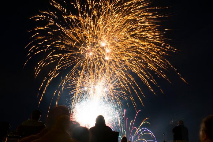 The Rotary Victoria Day Fireworks in 2017 in downtown Peterborough. This year's event, scheduled for Saturday, May 16th, has been cancelled due to the COVID-19 pandemic. (Photo: Scott Tromely)