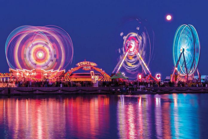 The midway at the Cobourg Waterfront Festival, which was scheduled to take place from July 1 to 4, 2020. The festival has been cancelled because of the COVID-19 pandemic, along with all other activities related to Canada Day, including the annual parade and fireworks display. (Photo: Experience Cobourg / experiencecobourg.ca)