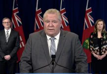 Premier Doug Ford announced a signficiant expansion of COVID-19 testing in Ontario on April 10, 2020. (Screenshot)