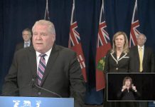 On April 27, 2020, Ontario Premier Doug Ford announces a framework for reopening the province after COVID-19. (Screenshot / YouTube)