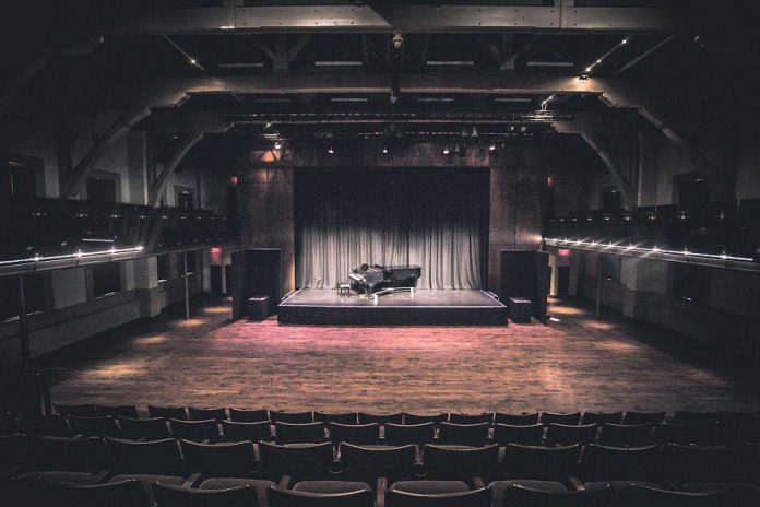 This empty theatre at Market Hall Performing Arts Centre in downtown Peterborough is only good for a photograph. With all upcoming performances cancelled or postponed until the fall, the non-profit organization has suffered a devastating loss of revenue to continue operations. (Photo: Bradley Boyle)