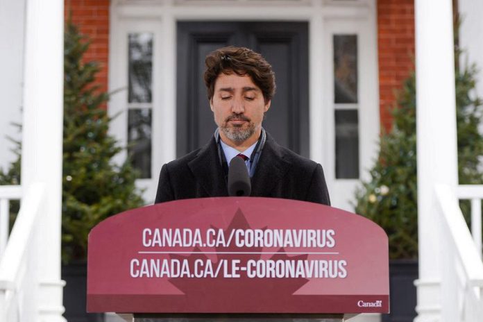Prime Minister Justin Trudeau announced an expansion of eligibility for the Canada Emergency Business Account on April 16, 2020. (Photo: CBC)