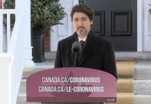 Prime Minister Justin Trudeau at Rideau Cottage in Ottawa on April 22, 2020 announcing the new Canada Emergency Student Benefit. (Photo: Office of the Prime Minister / YouTube)