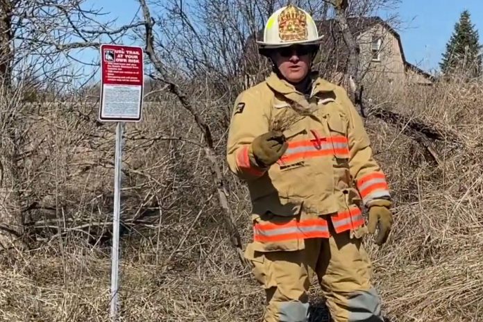 "All this dry grass is ready to burn." Kawartha Lakes Fire Rescue Service Chief Mark Pankhurst explains in a video why the burn ban is in effect in the City of Kawartha Lakes. (Photo: City of Kawartha Lakes)