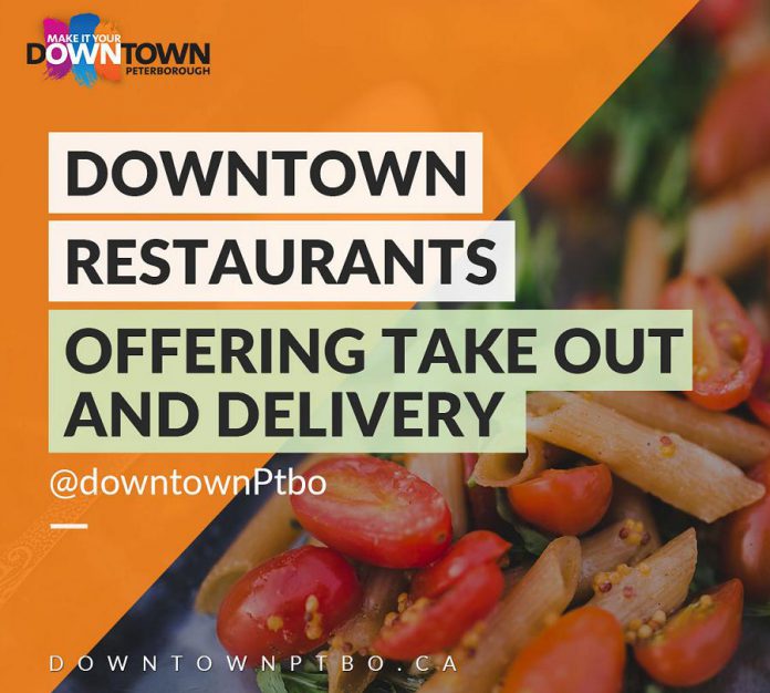 Downtown Peterborough's listing of restaurants open for takeout and delivery makes it easy to support Peterborough's downtown businesses through the COVID-19 pandemic. (Graphic: Peterborough DBIA)