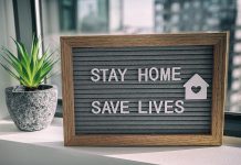 Stay Home Save Lives sign