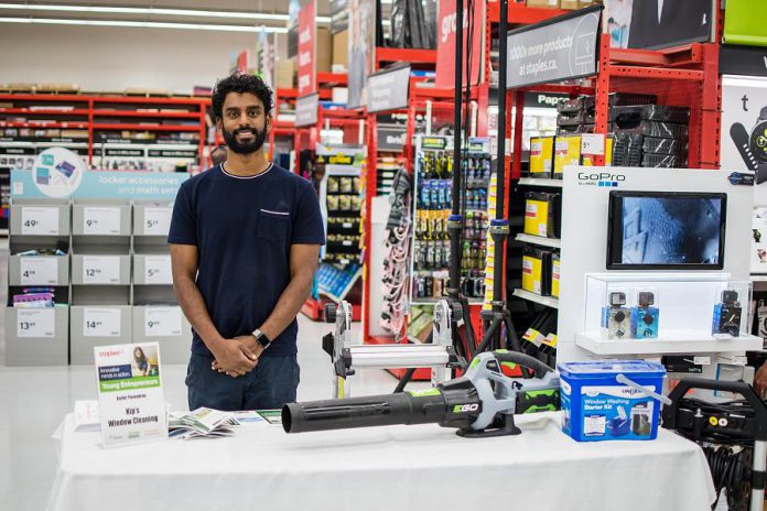 Kathir Puvendran of Kip's Window Cleaning, one of the start-ups in the 2019 Summer Company program. (Photo courtesy of Peterborough & the Kawarthas Economic Development)