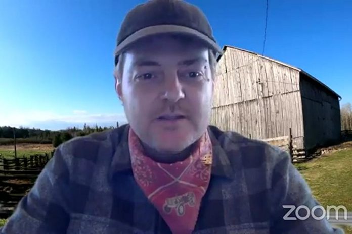 Farmers Black Market market manager Fox Jones hosting a virtual market on Facebook Live on May 3, 2020. (Screenshot)