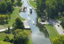 The Maria Street Swing Bridge is located at Lock 20 between Armour Road and Ashburnham Drive in Peterborough's East City.