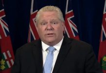 At a media briefing on May 11, 2020, Ontario Premier Doug Ford confirmed the Ontario government would be extending the province's state of emergency until early June. (Screenshot / CPAC)