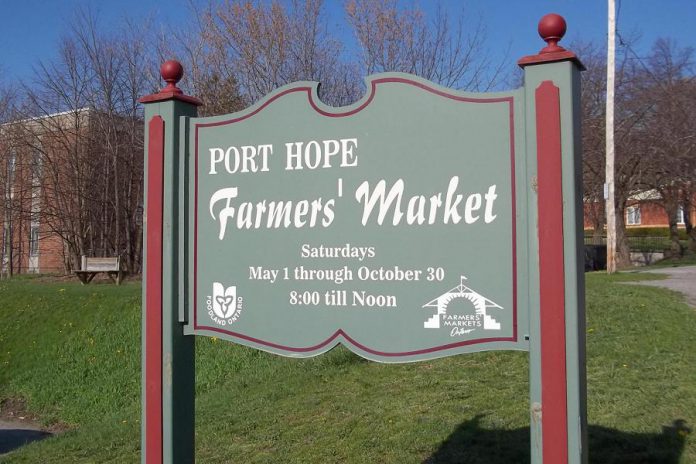 The Port Hope Farmers' Market takes place on Saturdays in the parking lot behind Town Hall at 56 Queen Street in downtown Port Hope. In 2020, the market opens on May 16, 2020 with food vendors only and will run from 9 a.m. to 1 p.m. (Photo: Port Hope Farmers' Market / Facebook)