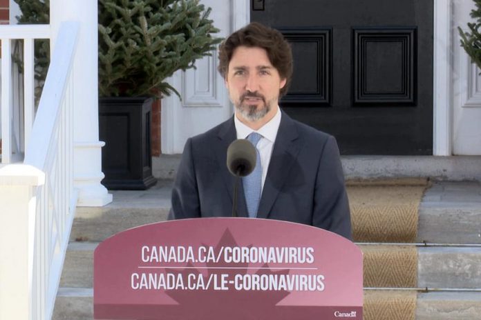 Prime Minister Justin Trudeau announcing the new Regional Relief and Recovery Fund in Ottawa on May 13, 2020. The funding is intended to support businesses impacted by COVID-19 that have been unable to access other federal government relief programs. (Screenshot / CPAC)