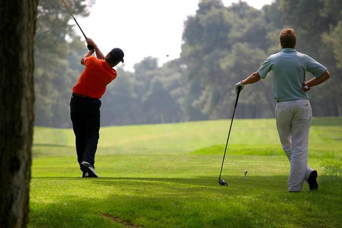 Golf course stock photo