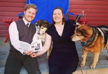 Illustrator Aidan Cartwright and his wife, author Simone Tielesh, with their children's book "Kindness Is...". The couple, who volunteer for the Northwest Territories SPCA (NWT SPCA), wrote the book in 2017 and donated the rights to the NWT SPCA as a fundraising tool. Peterborough's Green Bamboo Publishing, founded by Trent University alumnus Jasmine Cabanaw, is translating the book into all nine indigenous languages of the Northwest Territories, the first time this has been done for a book of its kind. (Photo via Simone Tielesh / Facebook)