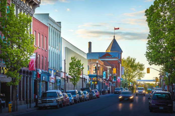 George Street in downtown Peterborough will be closed to vehicles from 3 p.m. on Friday, June 12th until the evening of Sunday, June 14th so that people can visit downtown businesses while maintaining physical distancing. The City of Peterborough made the announced the day before downtown restaurants can reopen their patios as part of the Ontario government's stage two reopening of the province's economy. (Photo: Patrick Stephen / Peterborough DBIA)