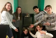 Before schools were closed due to the COVID-19 pandemic, Grade 8 students at Monsignor O'Donaghue Catholic Elementary School showed off a newly installed water bottle refill station at the school, part of a student-led project called "CAPS off Water", an acronym representing the conservation, awareness, protection, and stewardship of water. GreenUP has awarded the students its School Engagement Award for their work on the project. Pictured from left to right: Shannon Elliott, Molly Sharman, Jacob Colocci, John Velasquez, Cooper Cook, and Noah Bowler. (Photo: GreenUP)