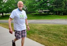 Guy Aiello, who is turning 100 this fall, has supported Peterborough Regional Health Centre (PRHC) for almost 30 years as a donor and a volunteer. He will be walking the equivalent of a marathon during July to raise funds for PRHC Foundation, to go towards the hospital's most critical priorities including technological advancements and essential medical equipment. (Photo courtesy of PRHC Foundation)