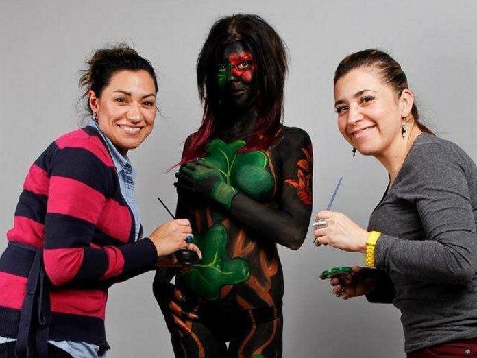 Originally from Mexico, Rosie Salcido and Vange Rodriguez are the owners of Faces by 2, a professional and creative face and body painting and makeup business with locations in Peterborough and Delta, British Columbia. The two women met as newcomer mothers in Peterborough, where they discovered they shared a passion for makeup as well as their culture and language. (Photo courtesy of Faces by 2)