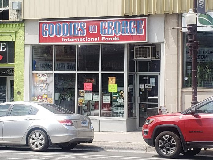 Goodies on George is located at 429 George Street North in downtown Peterborough, where owner Shahab Stanikzai sells a large variety of spices as well as international groceries, and makes fresh samosas and pakoras in a small kitchen in the store.  (Photo courtesy of Goodies on George)