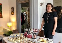 Leticia Cordova, owner of home-based business Maison du Chocolat Gourmet Bakery, with some of her desserts at a tasting at Fresh Dreams in downtown Peterborough in 2018. The Mexican native, who came to Peterborough in 2015 with her family, was a caterer in Mexico City and studied the culinary arts in France. She supplies desserts to Fresh Dreams and La Hacienda Mexican Restaurant as well as to customers across the Peterborough region. Here she displays her caramel flan, corn cake, and lime pound cake with lime icing. (Photo courtesy of Leticia Cordova)