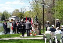 The Peterborough Naval Association commemorating the Battle of the Atlantic of World War II at its seven-acre property alongside the Otonabee River in 2013. The association, which is facing declining revenues and increaing costs, is dissolving and will use the proceeds from selling its property to the City of Peterborough to create a trust fund to support veterans, their families, and more. (Photo: Peterborough Naval Association / Facebook)