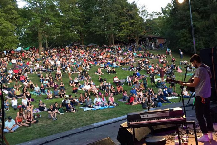 Musician Tim Baker performing at the 2019 Peterborough Folk Festival at Nicholls Oval Park in Peterborough. The 2019 festival was attended by more than 15,000 people. (Photo: Peterborough Folk Festival)