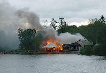 A fire at Rileys Bar and Grill in Bobcaygeon on June 24, 2020. (Photo: Rileys / Facebook)