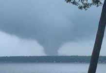 A tornado at Sturgeon Lake in Kawartha Lakes on June 23, 2020. (Photo: Amy Reeds @amy_reeds / Twitter)