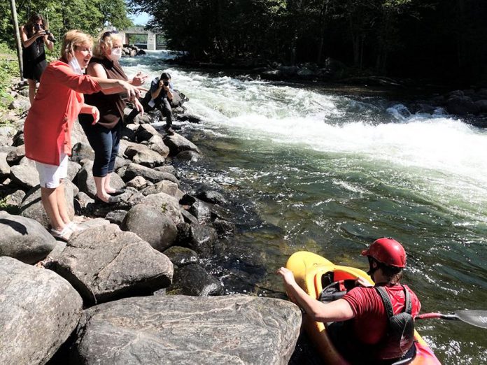 Haliburton-Kawartha Lakes-Brock MPP Laurie Scott and Ontario's tourism minister Lisa MacLeod were in Bobcaygeon on July 9, 2020, to announce $1.4 million to support tourism-related initiatives in Kawartha Lakes. (Photo: Lisa MacLeod / Twitter)