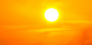 Hot sun in the sky (stock photo)