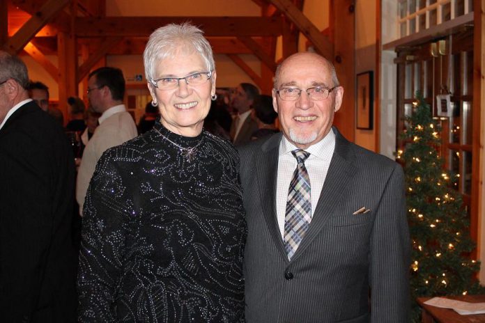 Peterborough artist Neil Broadfoot, pictured at a 2014 wedding with his wife Margaret, has passed away at the age of 84. (Photo courtesy of the Broadfoot family)