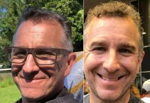 Two photos of 55-year-old Robert Smith of Scarborough, who had gone missing in the Minden area of Haliburton County on July 22, 2020. On July 26, police were called to the north end of Minden Lake where a resident had located a male body near their dock. Police have confirmed the body is that of Smith. (OPP-supplied photos)