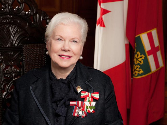 The Honourable Elizabeth Dowdeswell, Lieutenant Governor of Ontario, wearing her insignia as Chancellor and Member of the Order of Ontario and the Queen Elizabeth II Diamond Jubilee Medal (Photo: V. Tony Hauser)