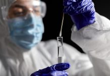 A COVID-19 test being conducted in a laboratory. (Stock photo)