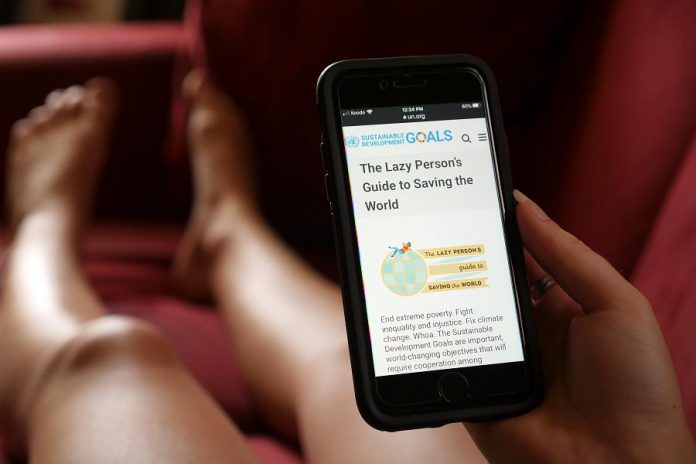 The United Nations recognized that inaction can be sustainable, so they built an online tool called "The Lazy Person's Guide to Saving the World," which you can conveniently browse from your couch. (Photo: Benjamin Hargreaves / GreenUP)