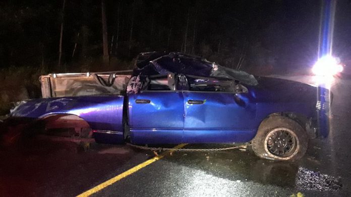 A 19-year-old Coe Hill man is facing multiple charges after a rollover in Hastings County on August 2, 2020. (Photo: Bancroft OPP)