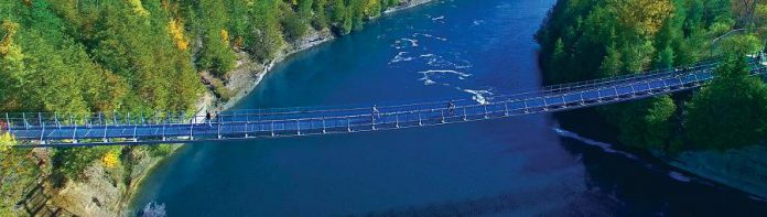 The Ranney Gorge Suspension Bridge, located just south of Ramney Falls in Ferris Provincial Park in Northumberland County. (Photo: Northumberland Tourism)