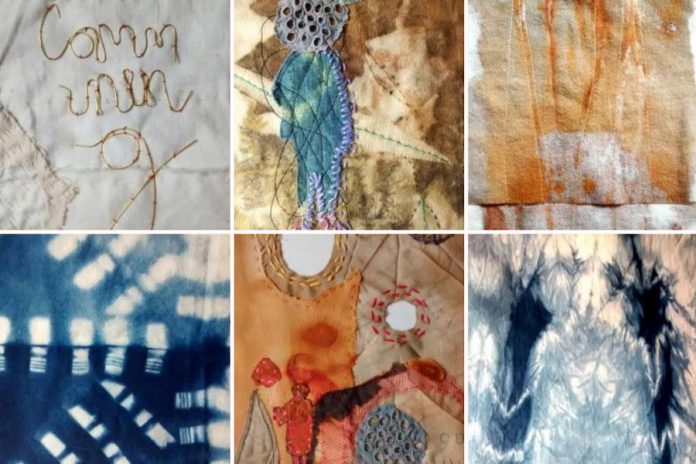 Textile artist Melanie McCall's cloth collage. (Photos courtesy of Atelier Ludmila)