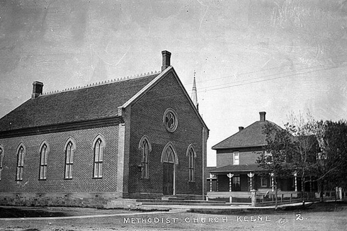 The Keene Centre for the Arts is located in a historic building that was previously the Keene Methodist Church (pictured circa 1900) and the Keene Masonic Hall since 1927. (Photo: Roy Studio)