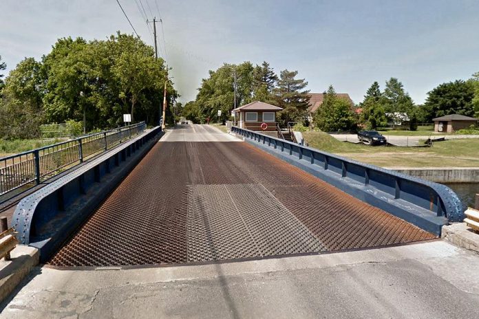 The Warsaw Swing Bridge on Parkhill Road East between Armour Road and Television Road in Peterborough before the replacement project began. (Photo: Google Maps)