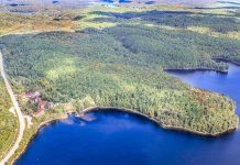 The former Leslie M. Frost Natural Resources Centre in Haliburton County is up for sale for $1.1 million. The 43-acre property has 1,480 feet frontage along Highway 35 and 2,800 feet of shore line on St. Nora Lake. (Photo: CBRE Limited Real Estate Brokerage)