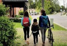 If you can, consider walking with your children to their school before you head off to work. This can be a meaningful time to connect with your kids at the beginning of each day. (Photo: GreenUP)