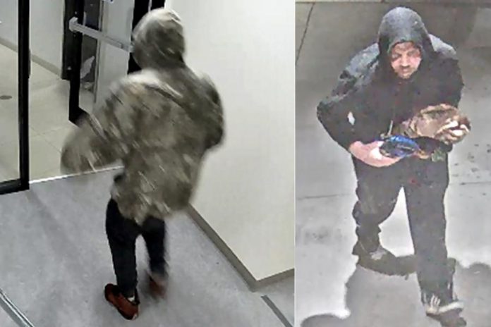 Video surveillance of two suspects in a break-and-enter at a home on Lindsay Street North in Lindsay on September 26, 2020. (Police-supplied photos)