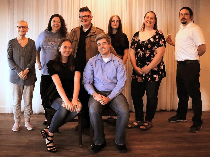 On December 11 and 12, 2020, Lindsay Little Theatre will present "A Night of One Act Plays", an evening of COVID-safe dinner theatre at Pie Eyed Monk Brewery in Lindsay. Pictured from front to back and left to right are the cast and crew: Tarina Koty, Reece David, Marion Bays, Kathryn Wooldridge-Condon, Nate Copeland, Logan Gerzymisch, Carolyn Koty, and Will Bowyer. Not pictured: Collin Dusome. (Photo courtesy of Lindsay Little Theatre)