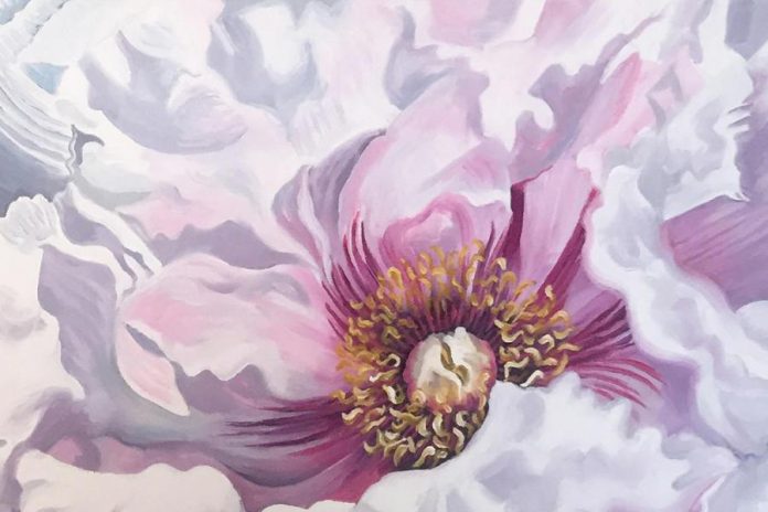 A detail of 'Peony' by Mary McLaughlin, one of seven artists whose work is on display at Atelier Ludmila during First Friday Peterborough. (Photo courtesy of Atelier Ludmila)