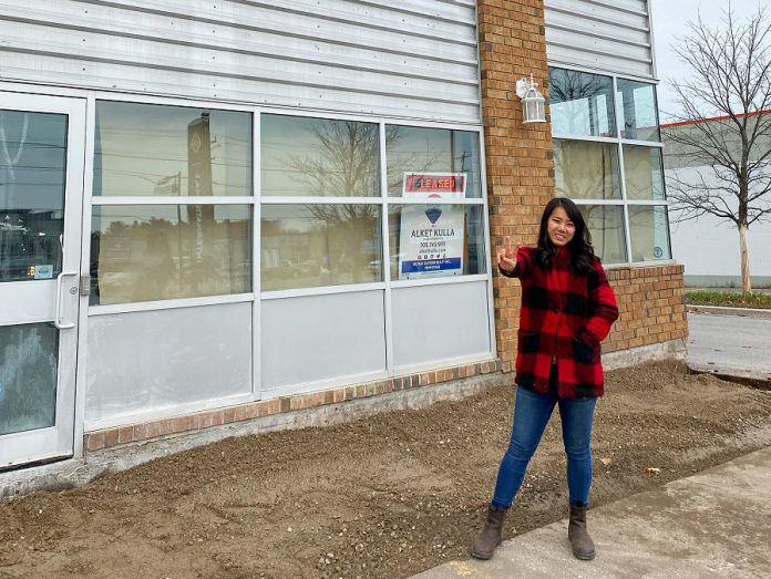 Susan Tung, owner of Vietnamese restaurant Hanoi House in downtown Peterborough, stands outside the planned second location of her restaurant at 1040 Lansdowne Street West. (Photo: Susan Tung / Facebook)