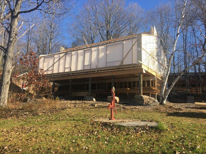 When it's completed in spring 2021, the new Camp Kawartha health centre will better cater to the needs of some 16,000 campers annually as well as serve a teaching building that illustrates how buildings can be sustainable and integrate nature as part of their design. (Photo: Paul Rellinger / kawarthaNOW.com)