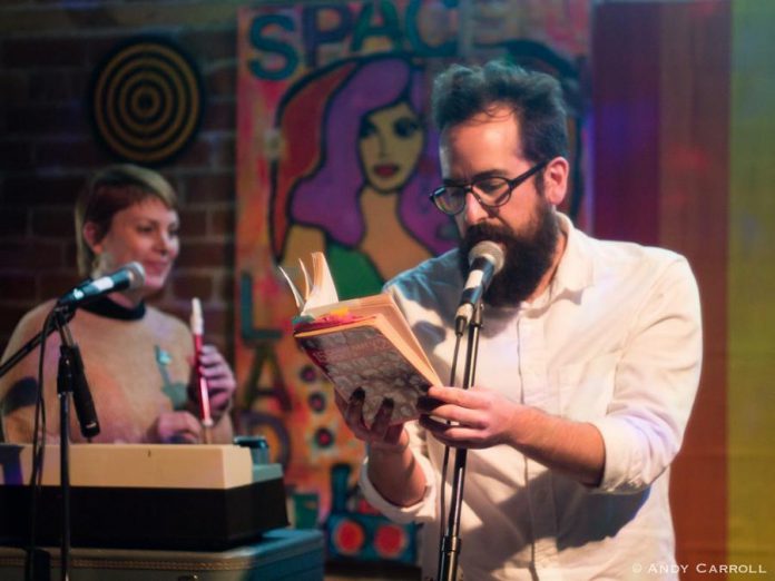 Poet Justin Million, the 2020 Downtown Artist in Residence, performing at The Hi How Are You Revue at the Twisted Wheel in downtown Peterborough in September 2019.  (Photo: Andy Carroll)