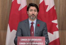 Prime Minister Justin Trudeau addresses the surge of COVID-19 cases across the country during a media conference on Parliament Hill on November 10, 2020. (CPAC screenshot)